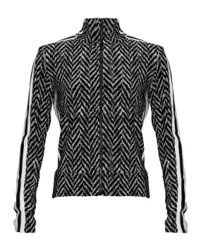 Side Stripe Zip Up Jacket Herringbone