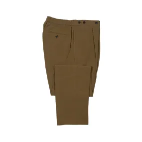 Side tab easy pants in camel cotton canvas
