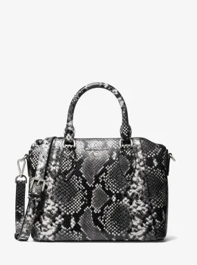 Sienna Medium Python Embossed Leather Satchel