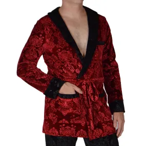 Signature Embossed Velvet Smoking Jacket (Jacket Only)