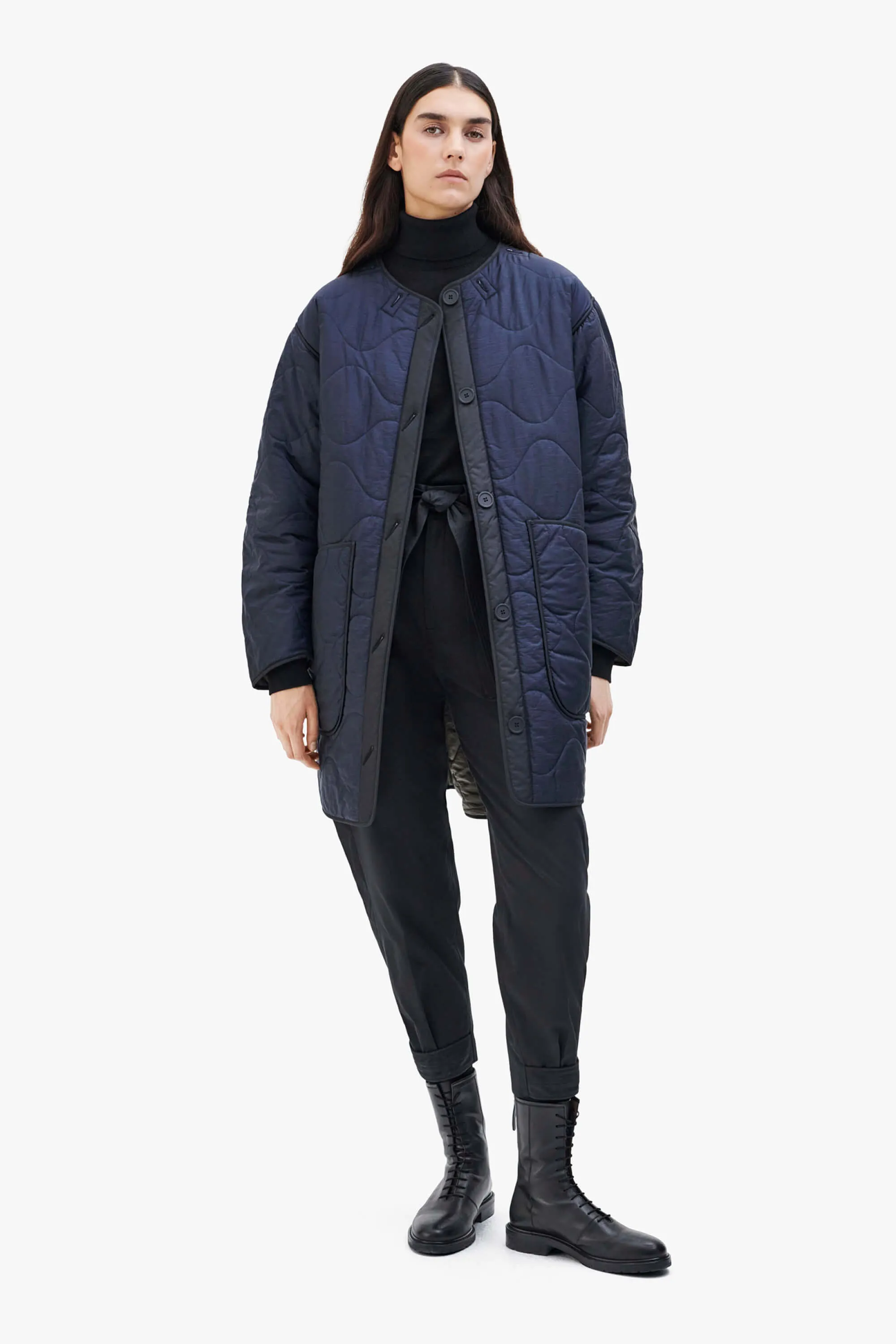 Signature Quilt Jacket - Navy / Dark Olive
