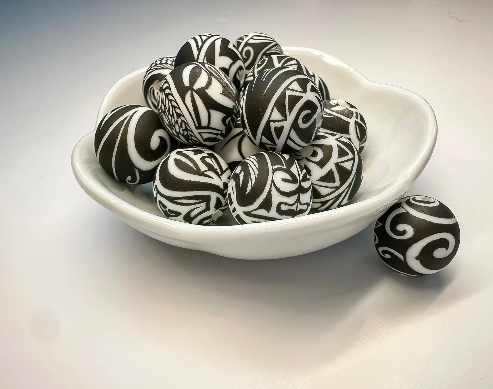 Silicone Bead 15mm - Black Tribe