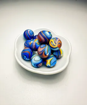 Silicone Bead 15mm - Fire & Ice