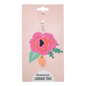 Silicone Luggage Tag Fuchsia Flower