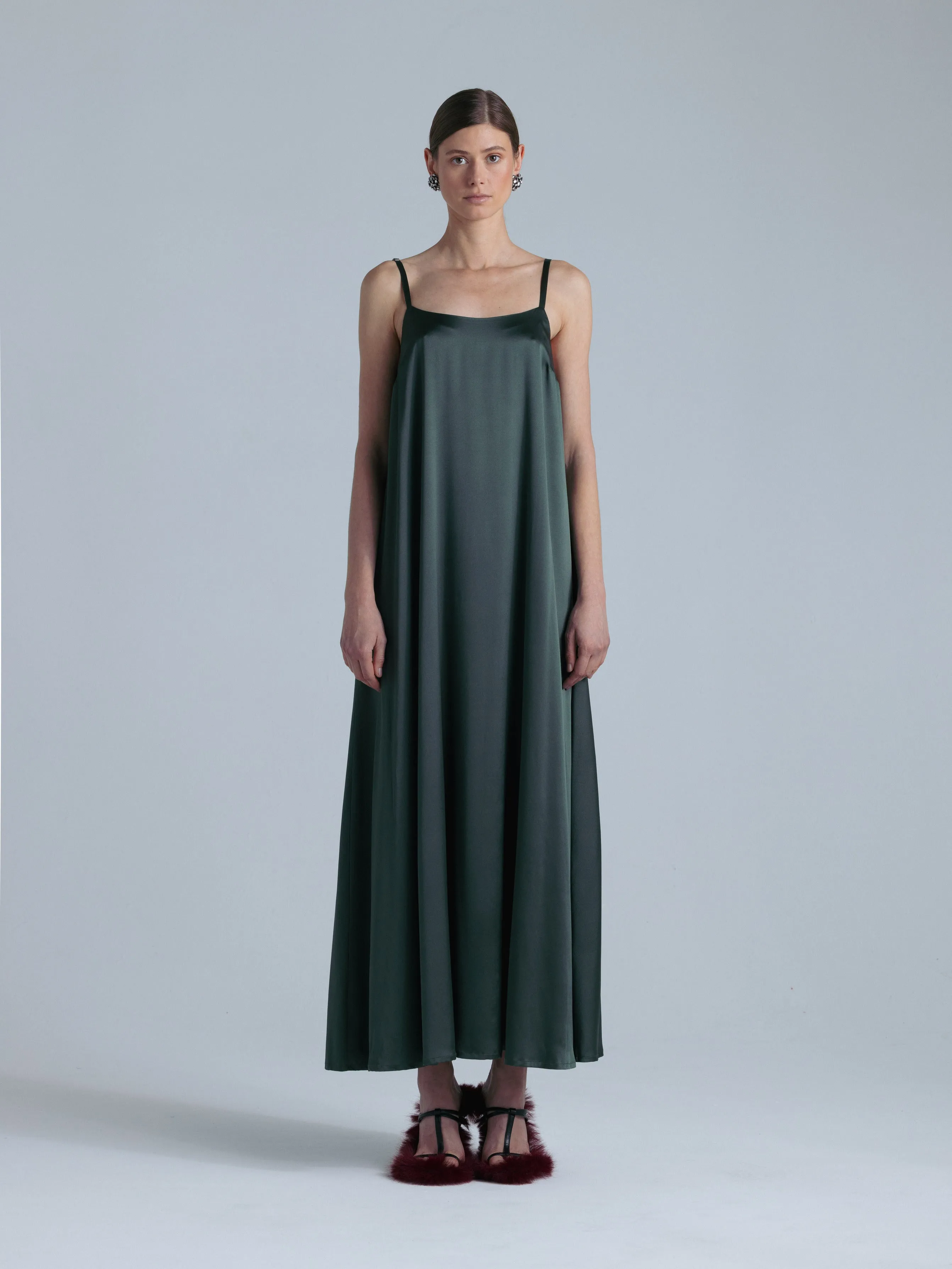 Silk Maxi Dress 'Aphrodite' in Rich Green