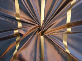 silk taffeta fabric iridescent blue x copper with satin stripes 54&quot; TAFS147[1] 54&quot; wide