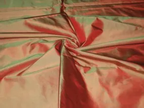 SILK TAFFETA FABRIC ~Orange with Green shot 54&quot; wide