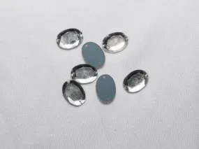 Silver 2 Hole Oval Glass Stones-18x13 mm
