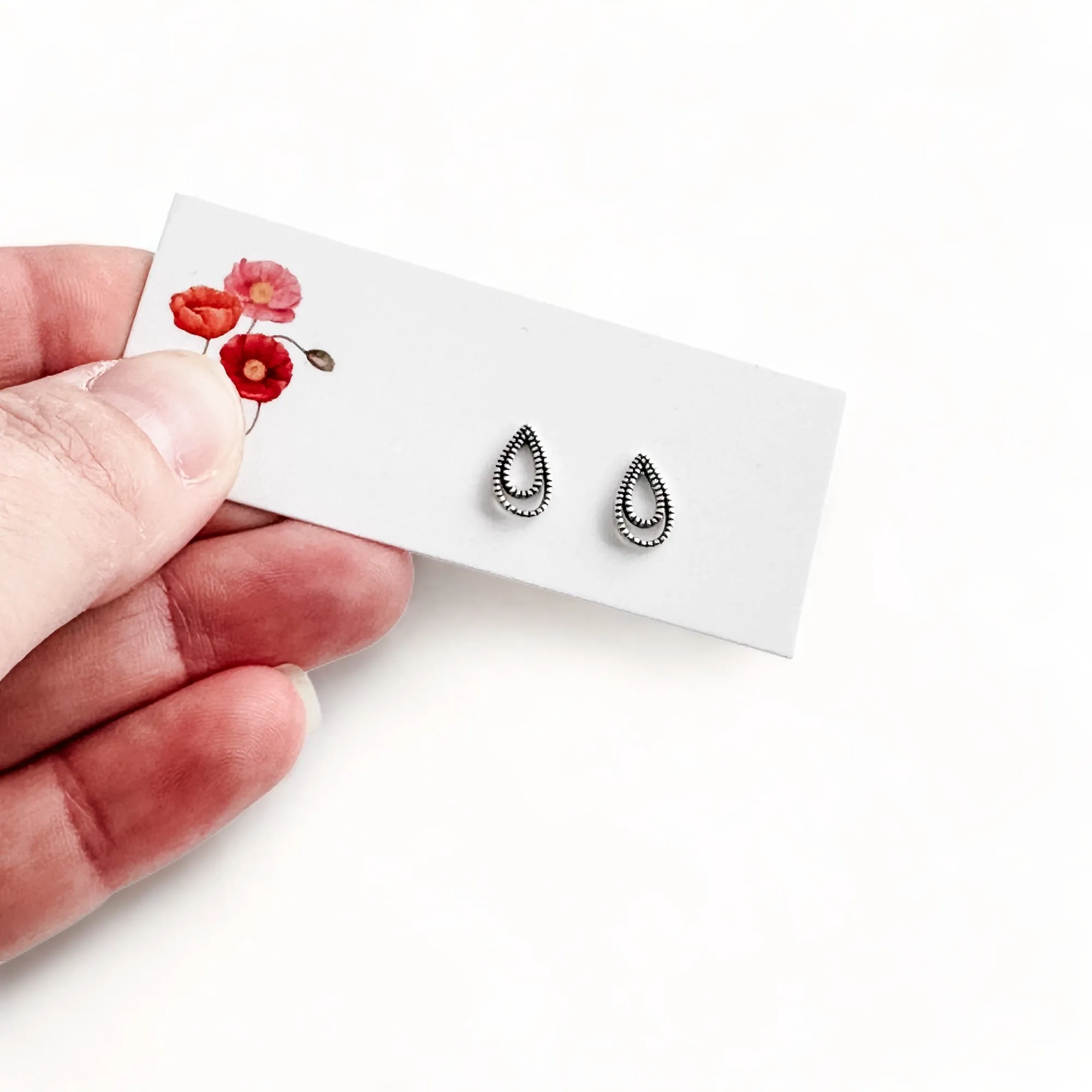 Silver Bali-style stud earring