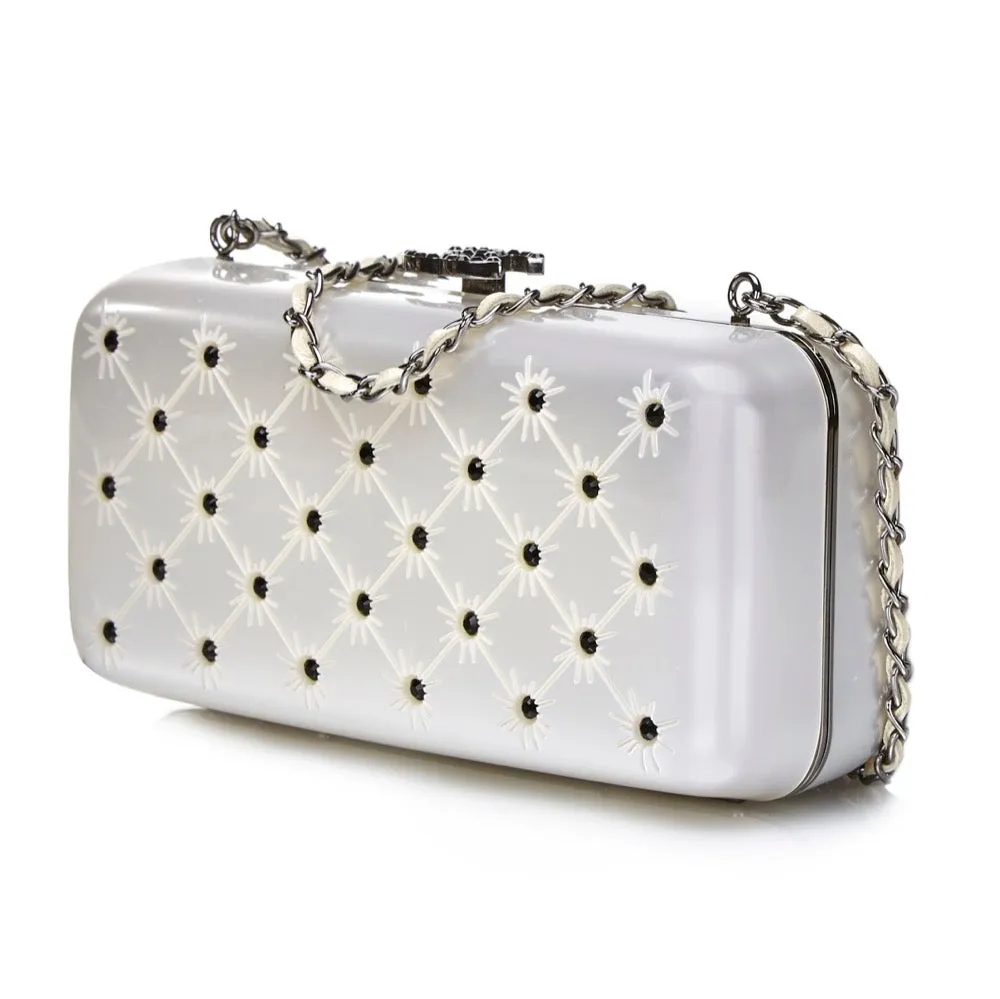 Silver Crystal-Encrusted Minaudiere