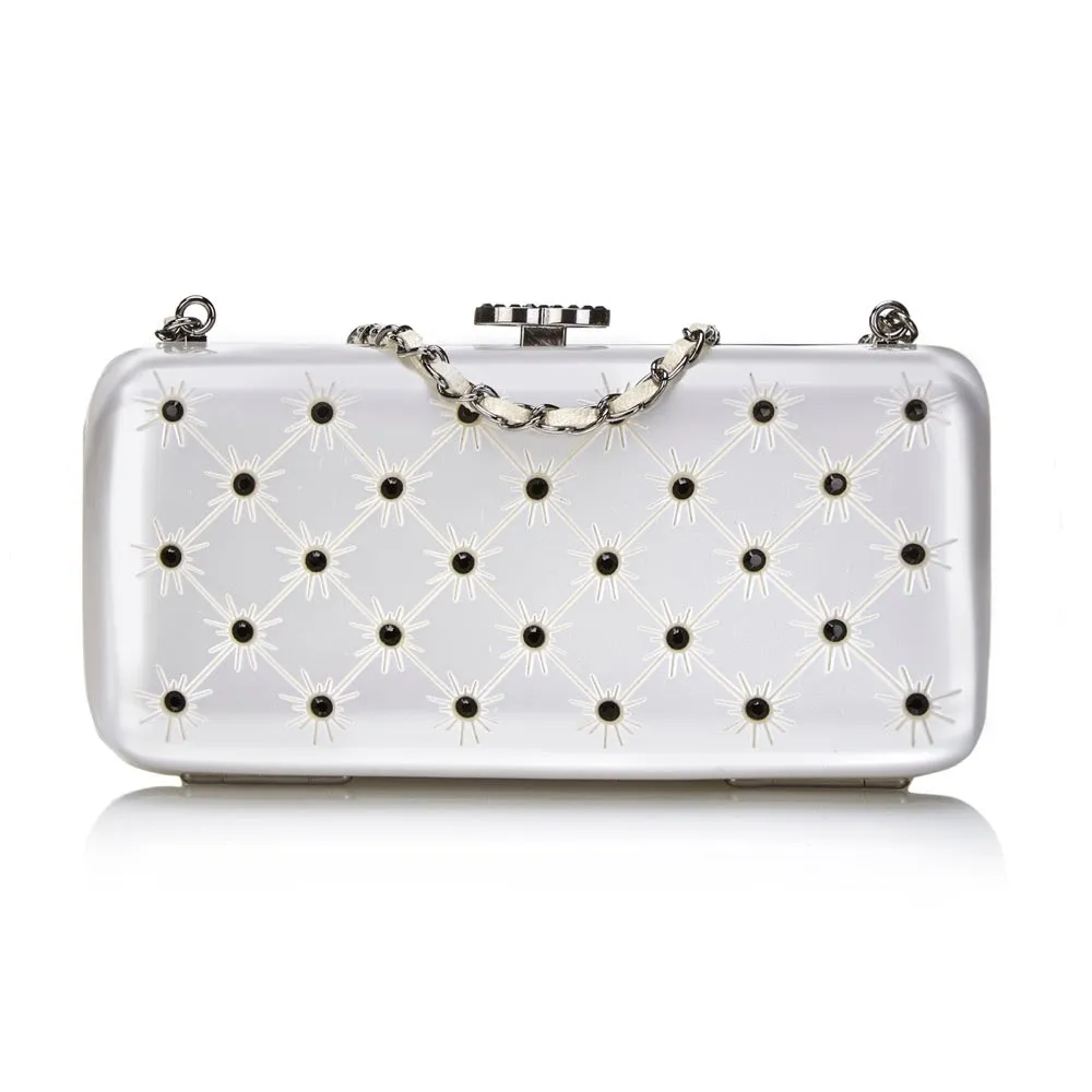 Silver Crystal-Encrusted Minaudiere