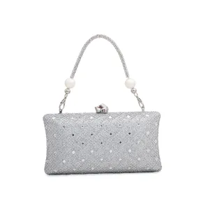 Silver Fancy Clutch P23850