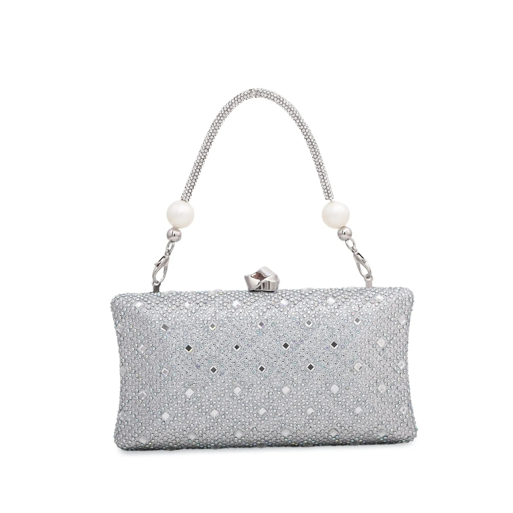 Silver Fancy Clutch P23850