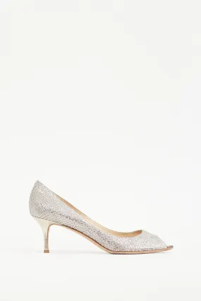 Silver Glitter Isabel Pump