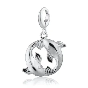 Silver Koi Fish Pisces Zodiac Charm