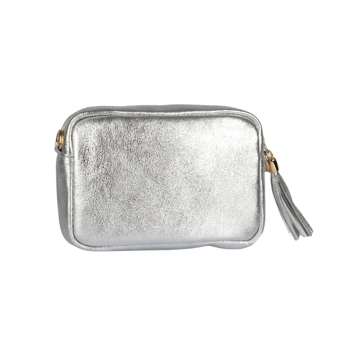 Silver Leather Small Disco Bag
