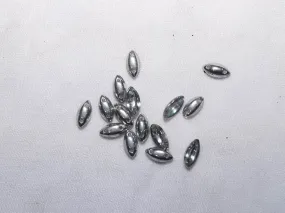 Silver Matte Eye Glass Stones - 10x5 mm