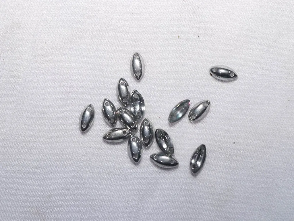 Silver Matte Eye Glass Stones - 10x5 mm