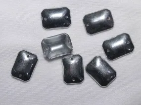 Silver Matte Octagonal Glass Stones- 25x18 mm