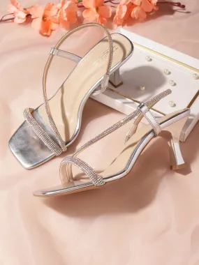 Silver PU Strappy Stiletto Sandals (TC-MSI-1903-SIL)