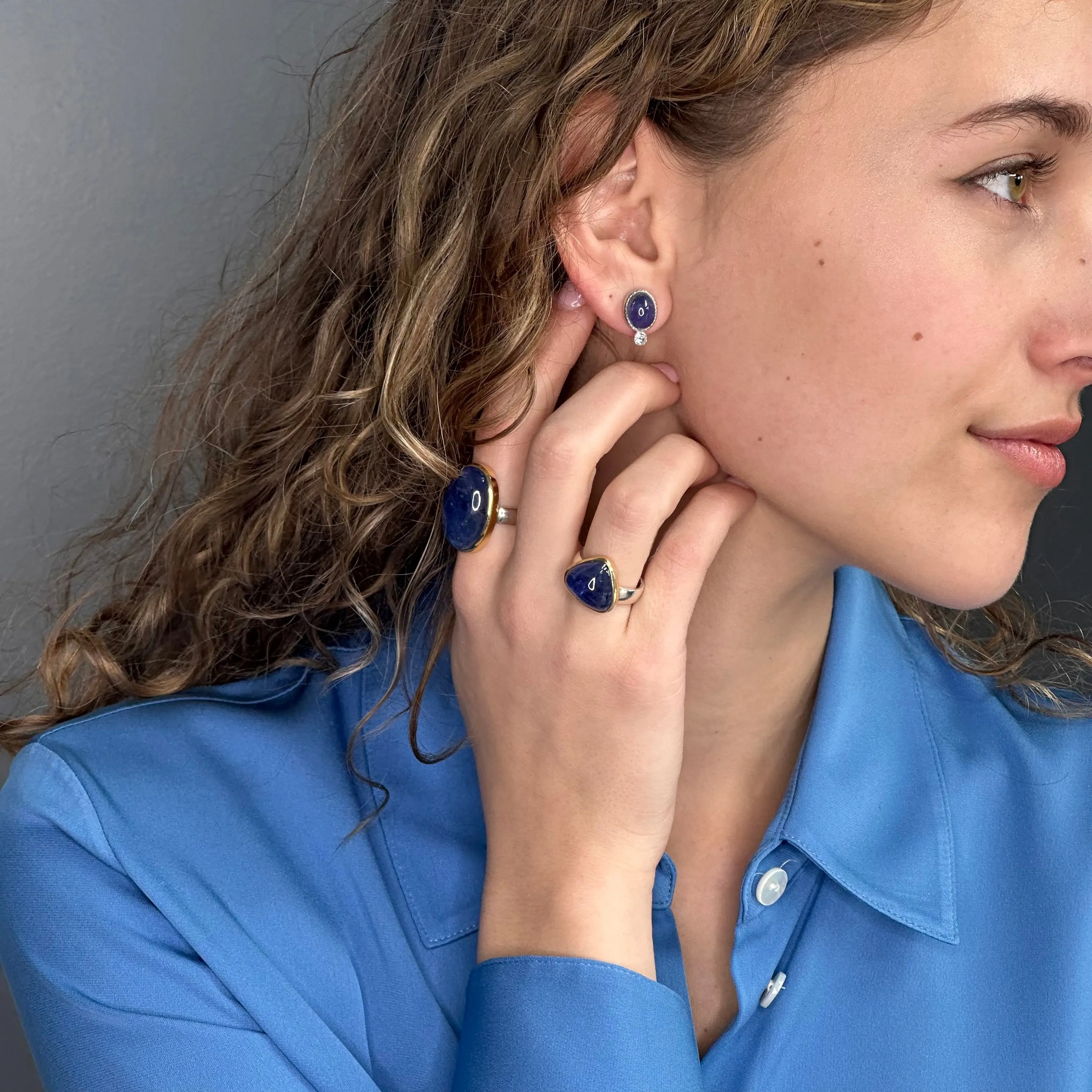 Silver Tanzanite and 14k Ring