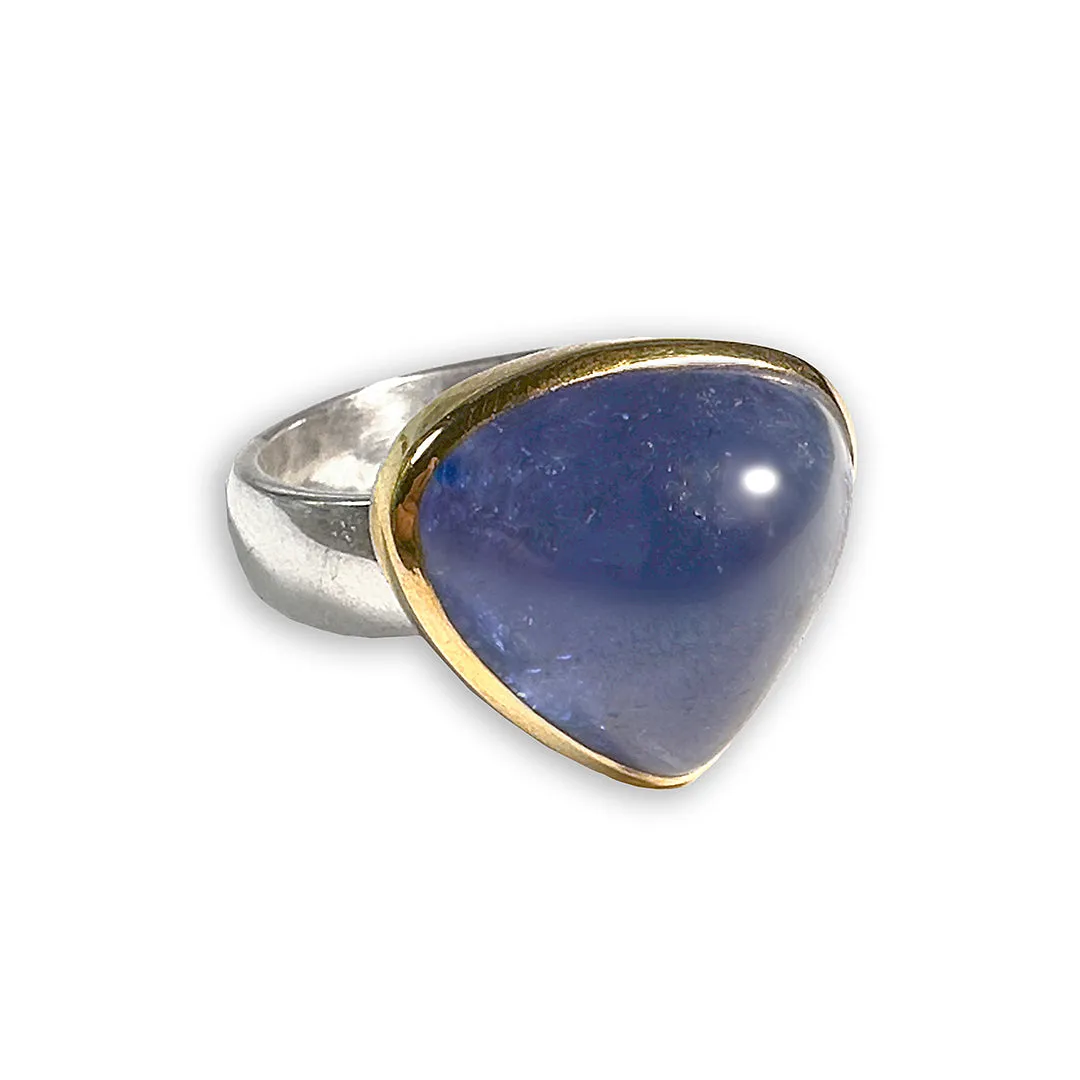 Silver Tanzanite and 14k Ring