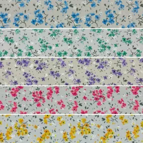 Simple Flowers Broderie Anglaise Polycotton Fabric