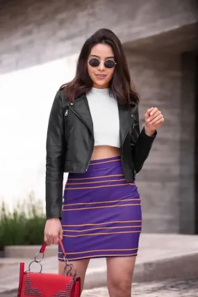 Simple Lines Pattern po Poster Pencil Skirt