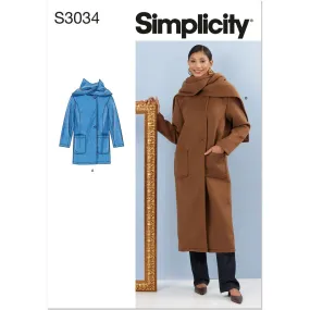 Simplicity Sewing Pattern S3034 Misses' Coats