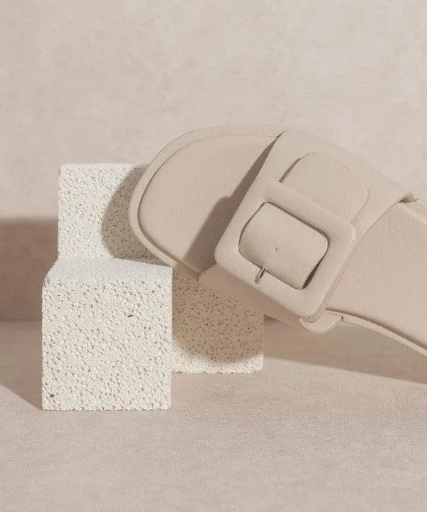 Single Buckle Slide Sandals
