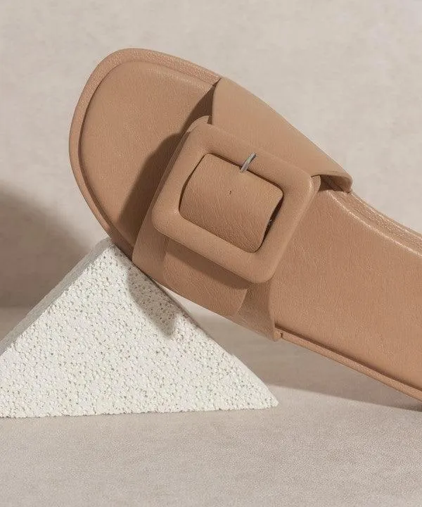 Single Buckle Slide Sandals