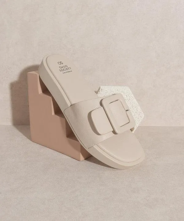 Single Buckle Slide Sandals