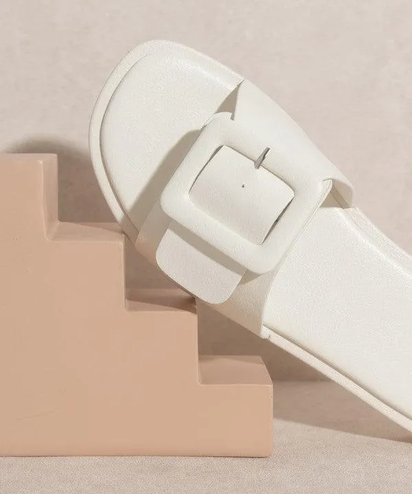 Single Buckle Slide Sandals