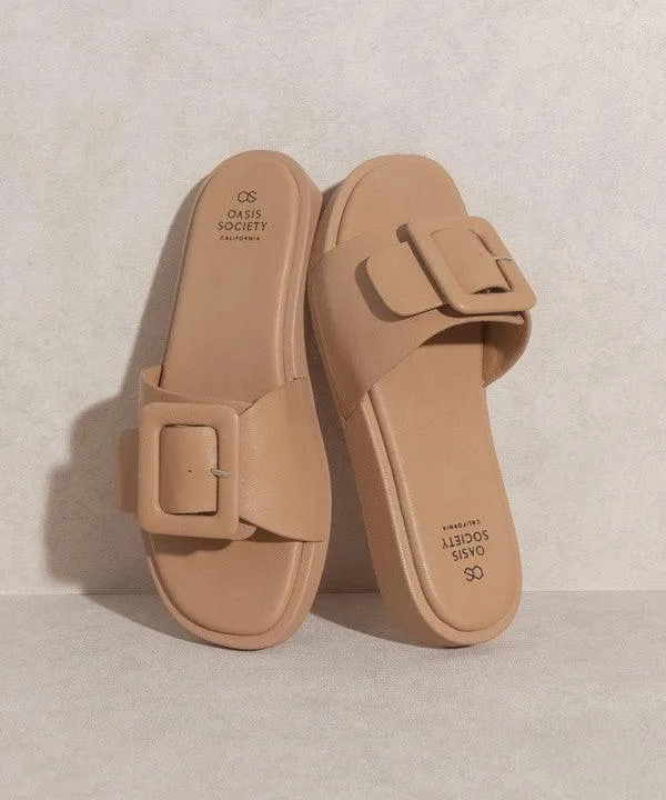 Single Buckle Slide Sandals