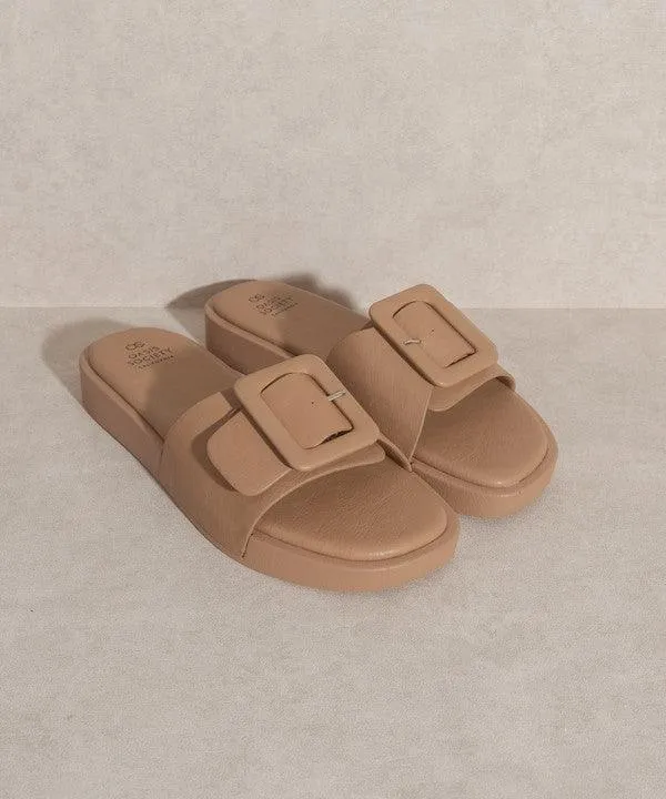 Single Buckle Slide Sandals