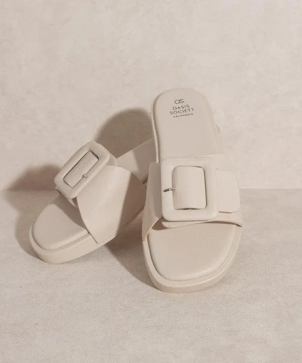 Single Buckle Slide Sandals