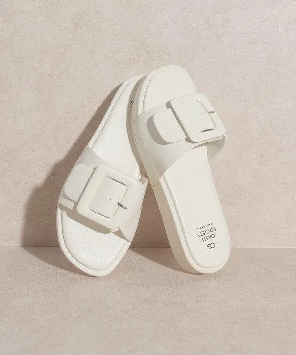 Single Buckle Slide Sandals