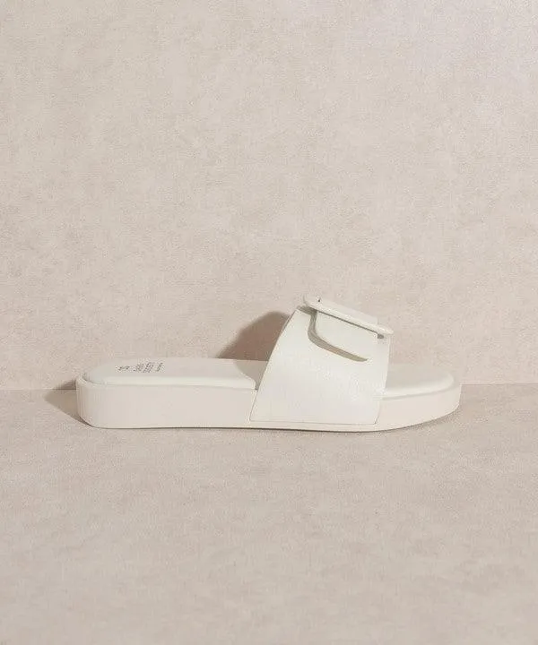 Single Buckle Slide Sandals