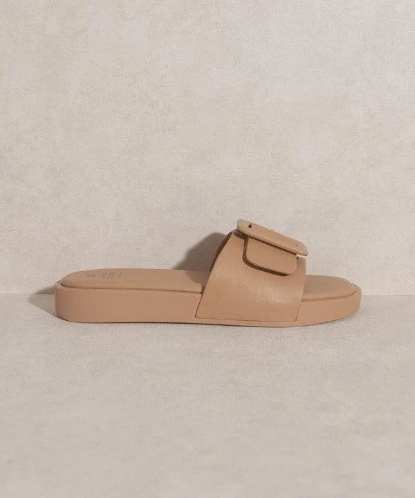 Single Buckle Slide Sandals