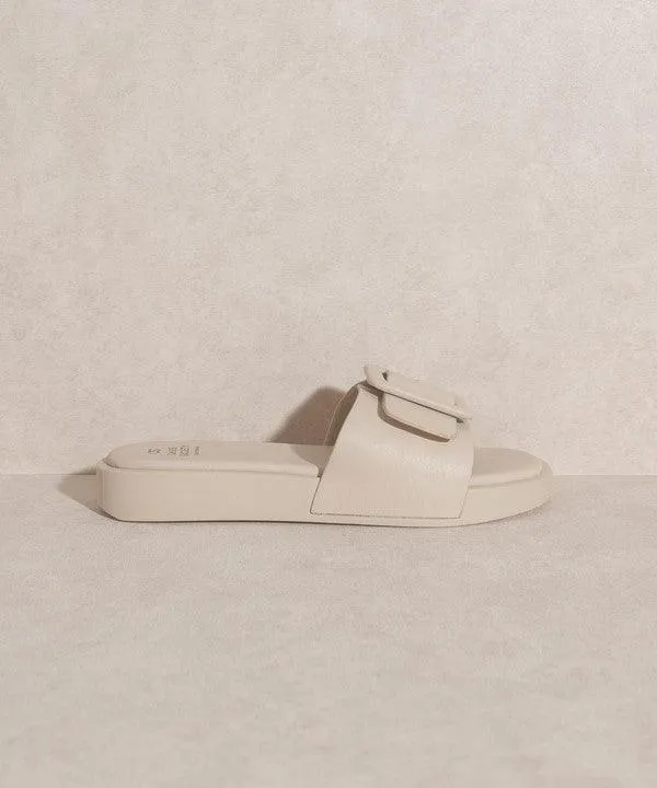 Single Buckle Slide Sandals