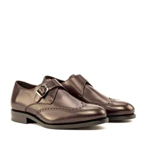 Single Monk dark brown box calf