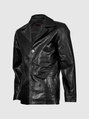 Size 2XL Black Leather Blazer