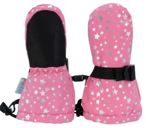 Size XS (NB-2): Jan & Jul WATERMELON Silver Stars Waterproof Thumbless Mittens NEW