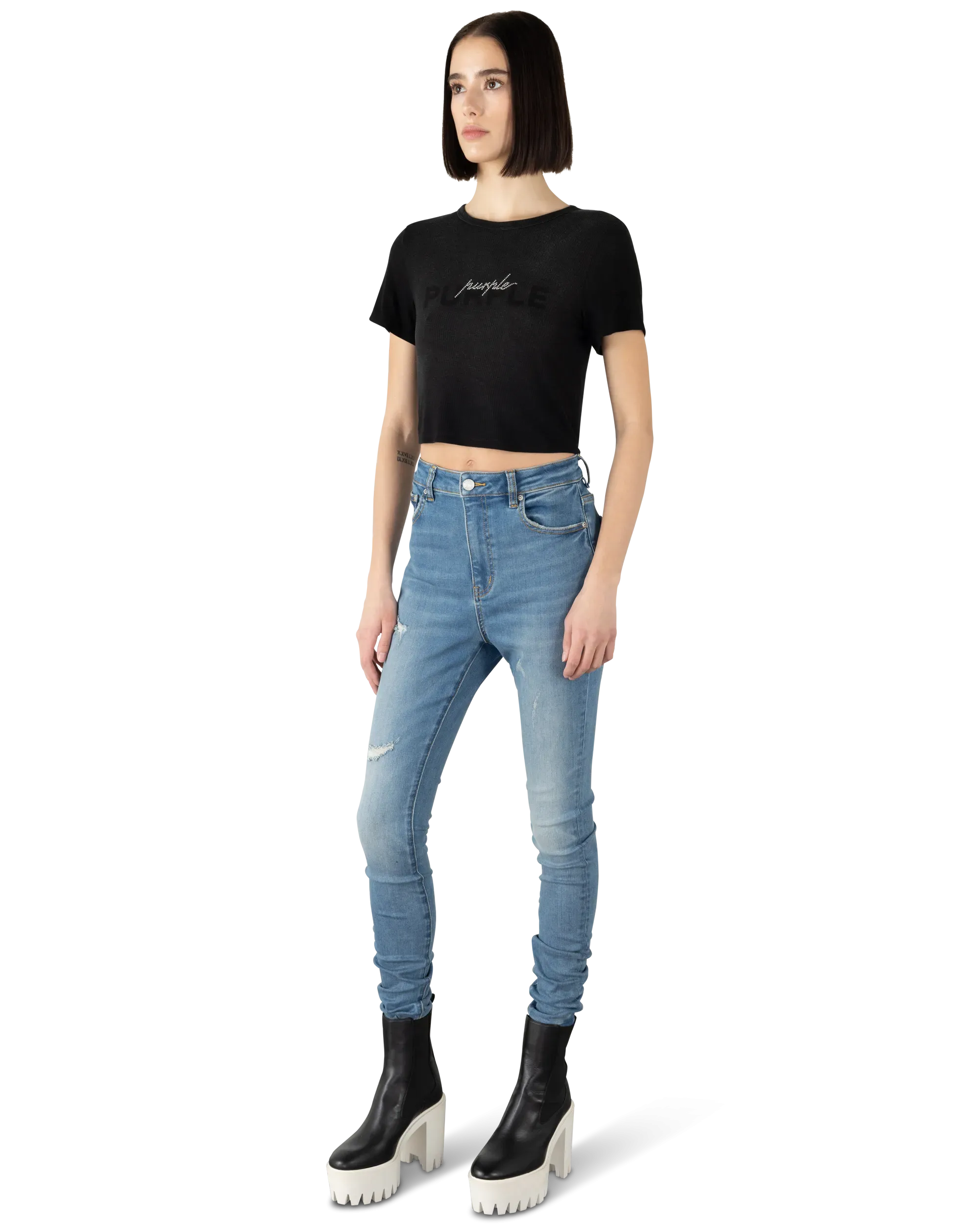Skinny High Rise Purple Jeans
