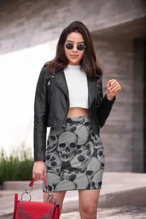 Skulls 3 Pencil Skirt