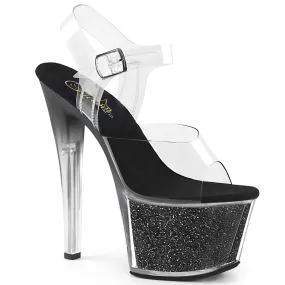 SKY-308G-T Clear/Black Glitter Inserts