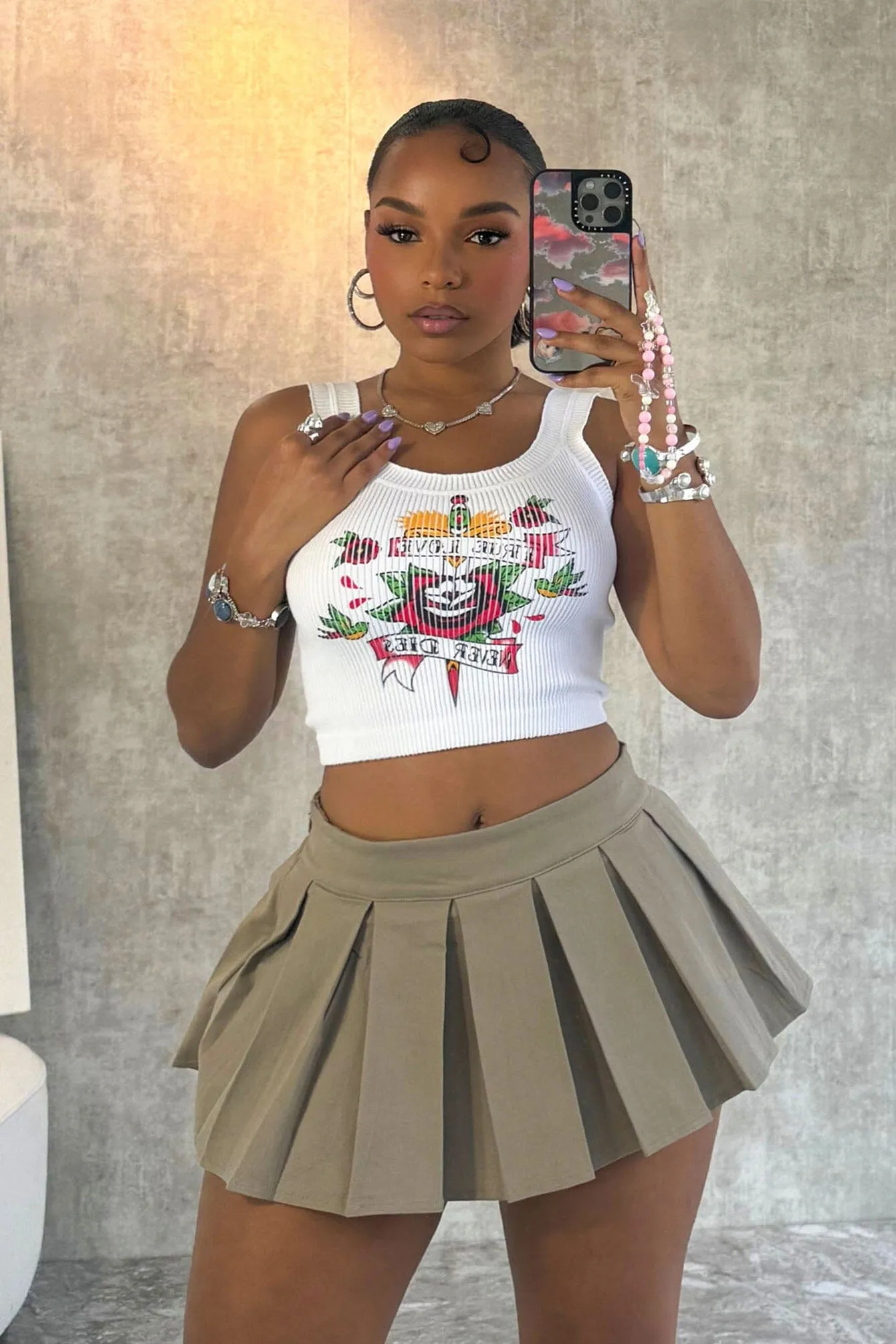 Skyler Pleated Micro Mini Skirt