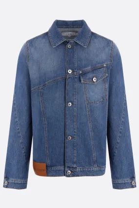 Slanted Stitch Embroidered Denim Jacket