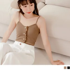 SLEEVELESS SPAGHETTI STRAP TUNIC CROP TOPS