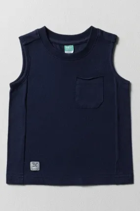 Sleeveless T-Shirt Navy